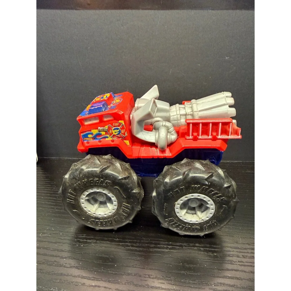 Hot Wheels Monster Truck Fire Chief Red Blue Jet Engine Toy Vehicle 5 Inch